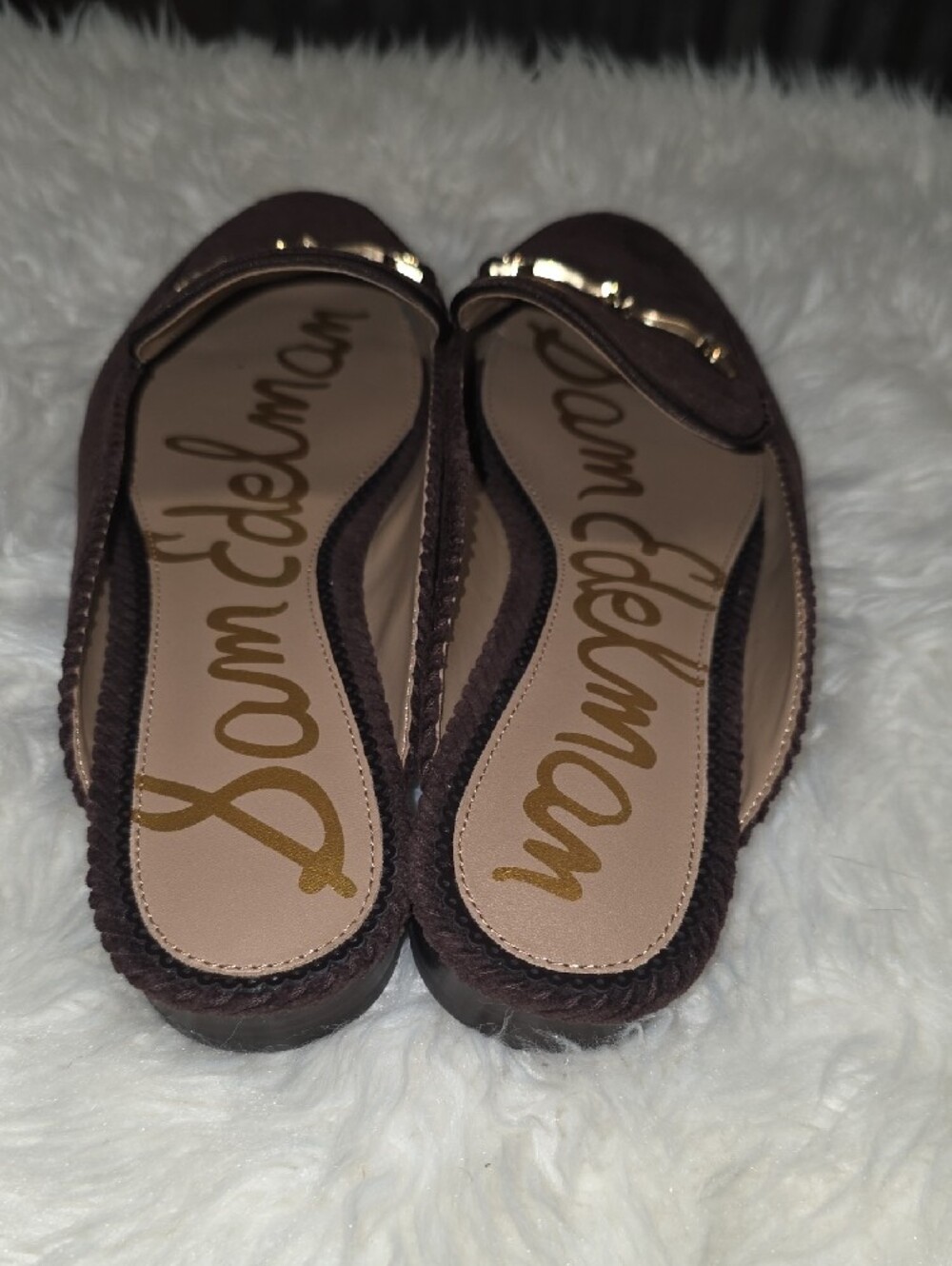 Sam Edelman Brown Corduroy Linnie Loafers with Gold Horsebit - Picture 3 of 8